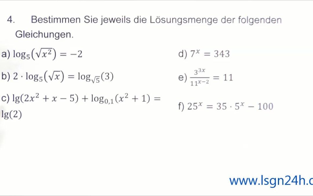 ADA: Logarithmen : Gleichung mit dekadischen Logarithmen