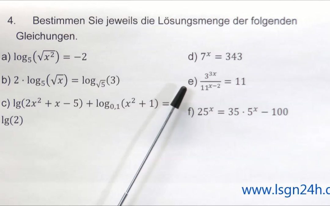 ADA: Logarithmen : Exponentialgleichung mit Quotient