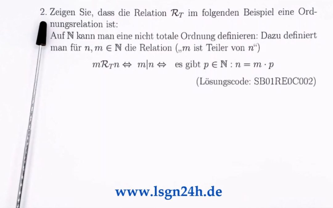 Ist die Teilerbeziehung eine Ordungsrelation auf $\mathbb{N}$?