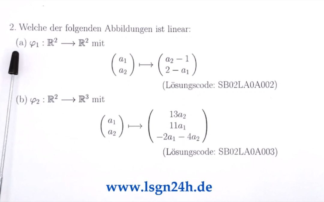 Ist die Abbildung linear? (1 von 3)