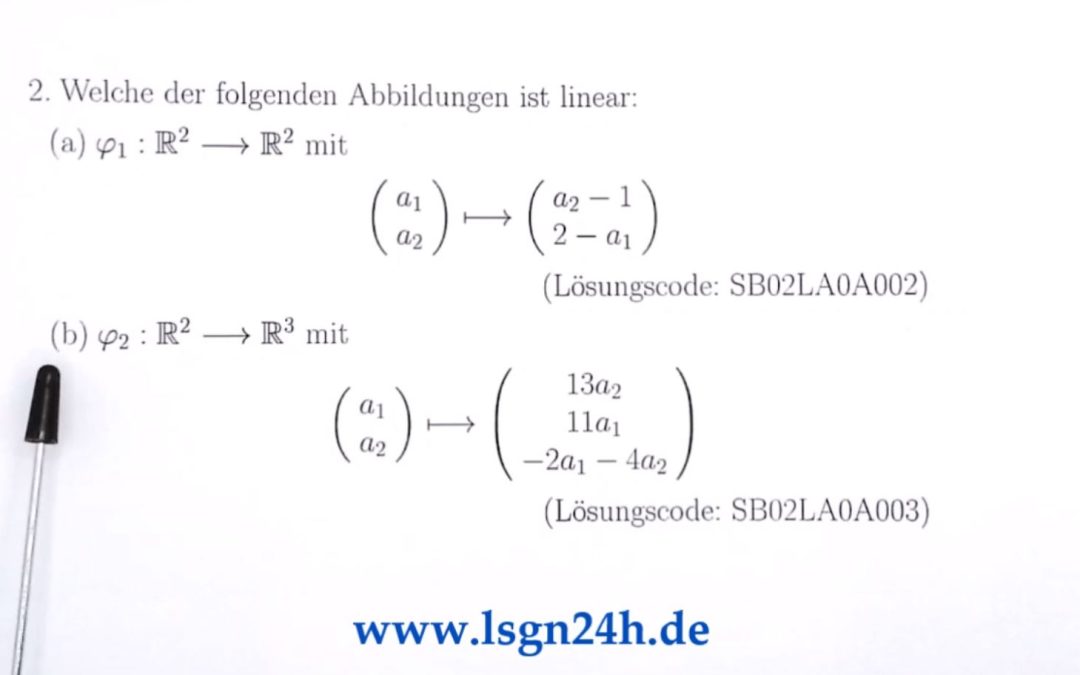 Ist die Abbildung linear? (2 von 3)