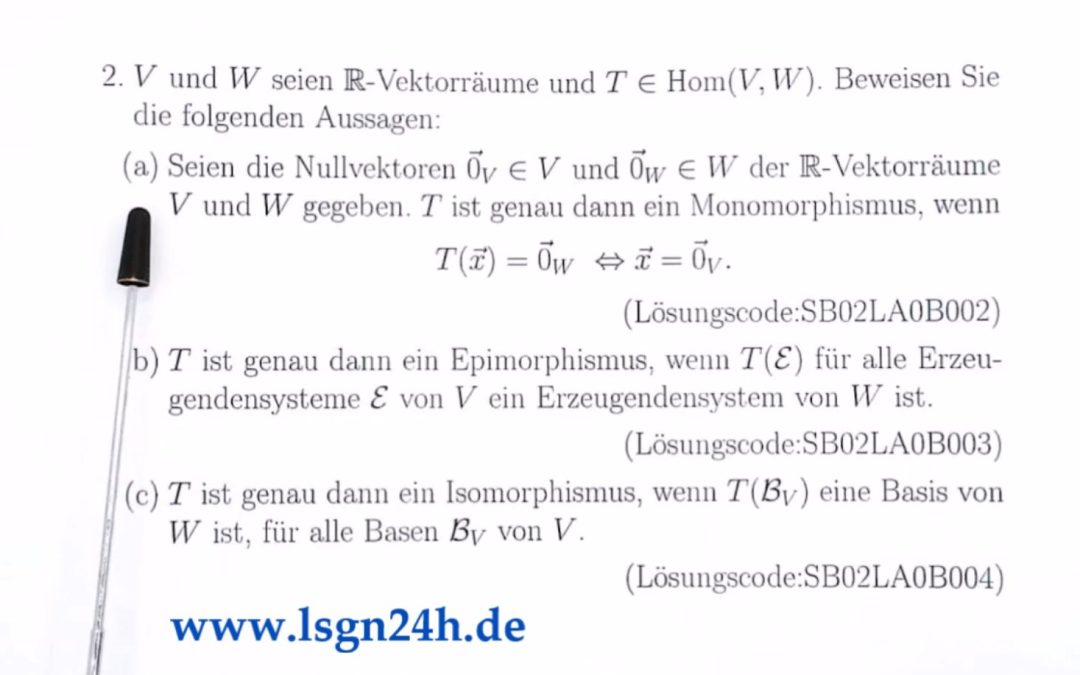 Gilt die Bedingung für einen Monomorphismus?