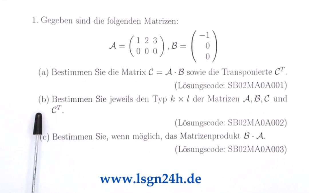 Welchen Typs sind die Matrizen?