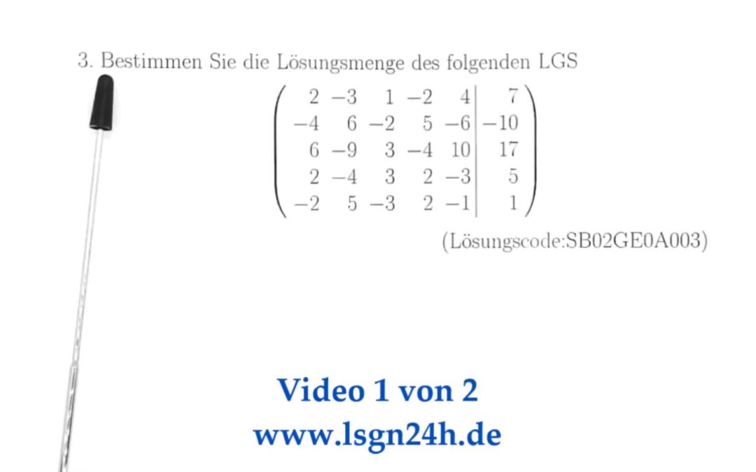 Wie lautet die Lösung des $(5,5)$- LGS? (1 von 2)