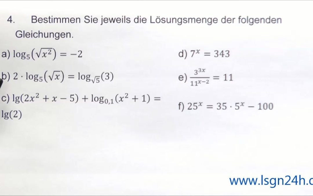 ADA: Logarithmen : Gleichung mit ähnlichen Basen