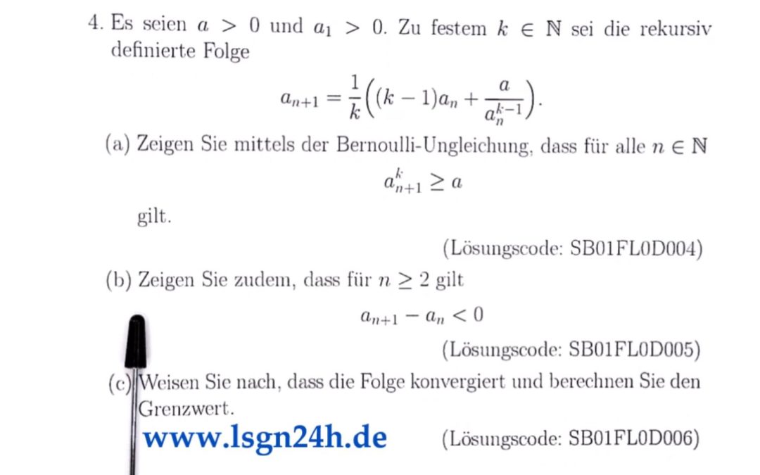 Ist die Folge streng monoton fallend?