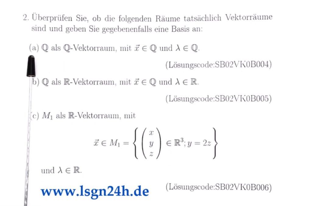 Sind die rationalen Zahlen ein $\mathbb{Q}$-Vektorraum?