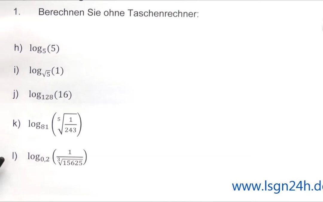 ADA: Logarithmen : Umformen des Arguments 02