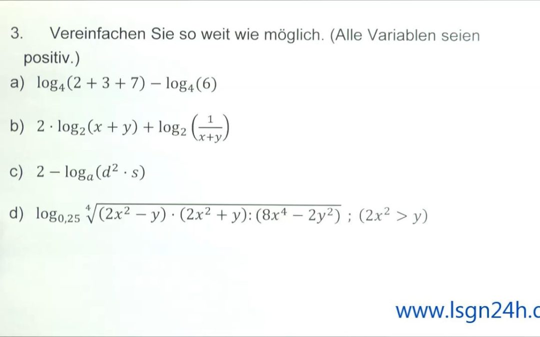 ADA: Logarithmen : Zusammenfassen des Arguments