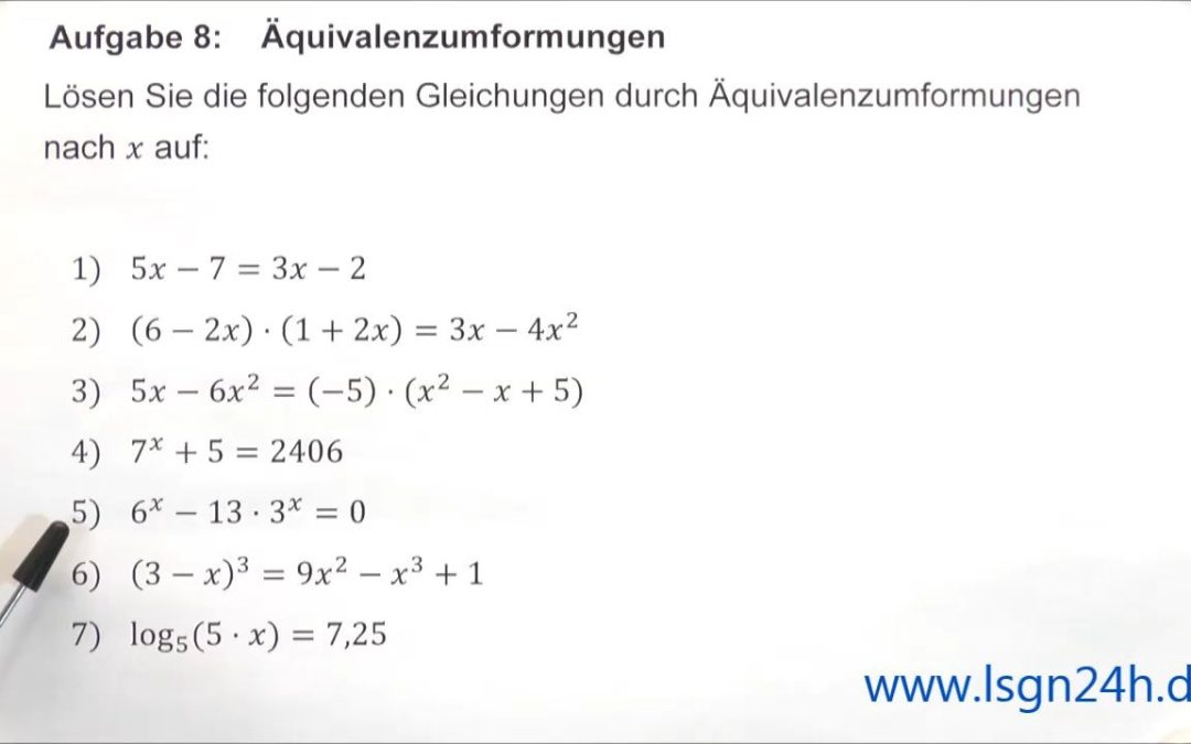 ADA: Äquivalenzumformungen : Exponentialgleichung