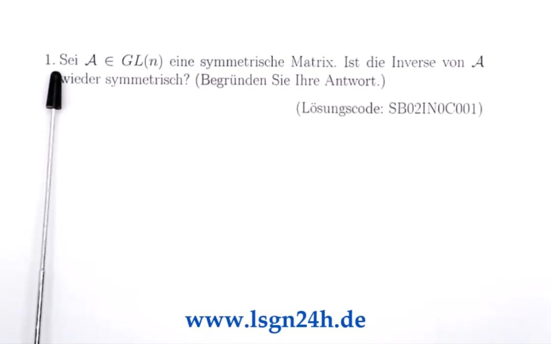 Überträgt sich die Symmetrie auf die Inverse von $A\in GL(n)$?