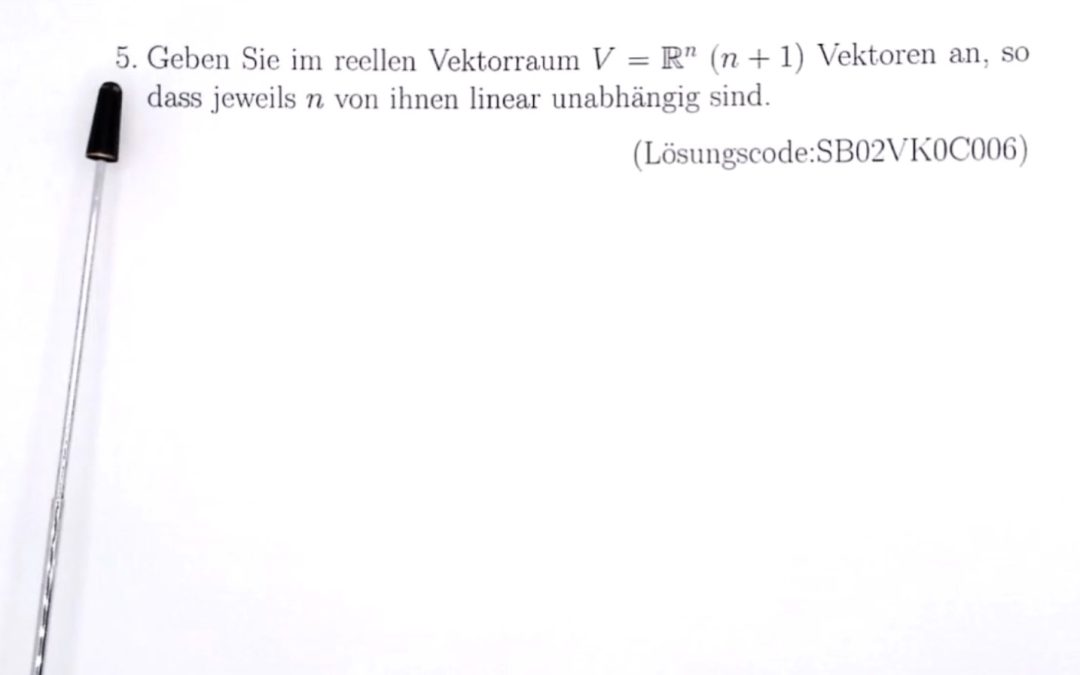 Welche $(n+1)$  Vektoren könnte man wählen?