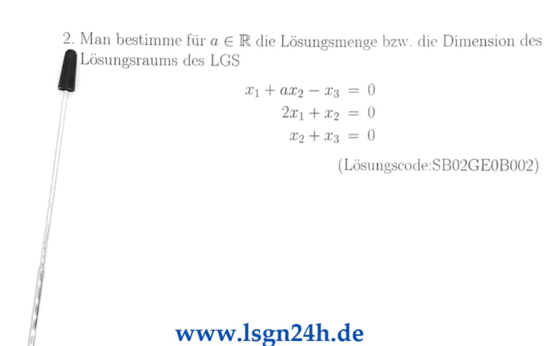 Welche Dimension besitzt $\mathbb{L}$ in Abhängigkeit von $a$?