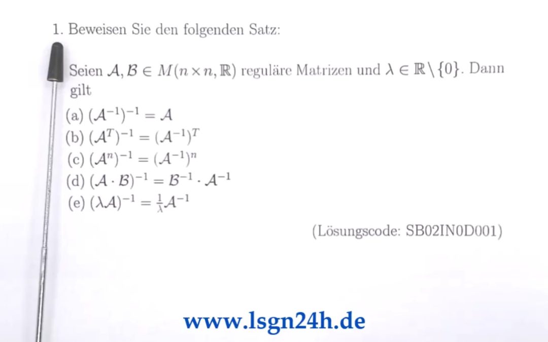 Wie beweist man diese Beziehungen zur inversen Matrix?