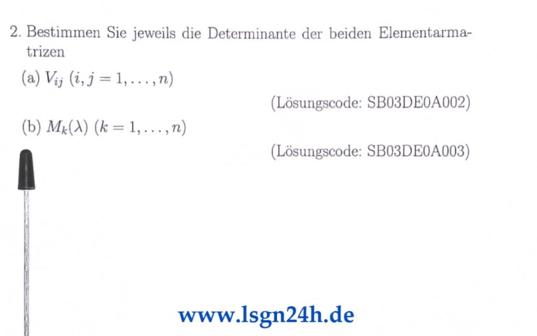 Welche Determinante besitzt die Multiplikationsmatrix $M_{k}(\lambda)$?