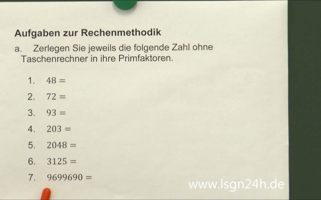 ADA: Aufgaben zur Rechenmethodik: Primfaktorzerlegung von 9699690