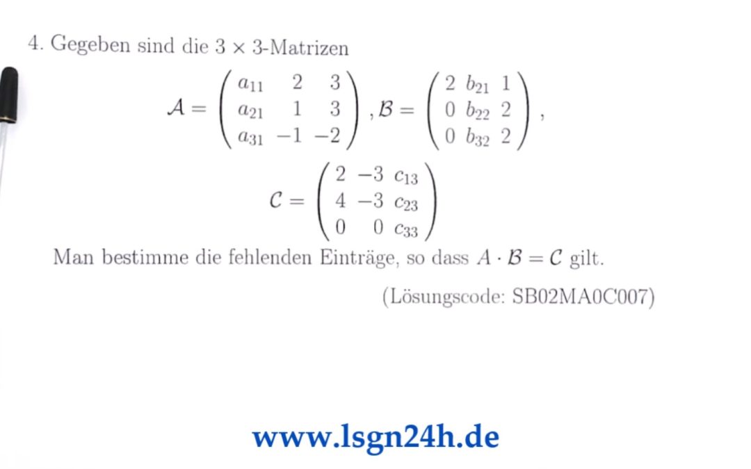 Wie lauten die fehlenden Koeffizienten?