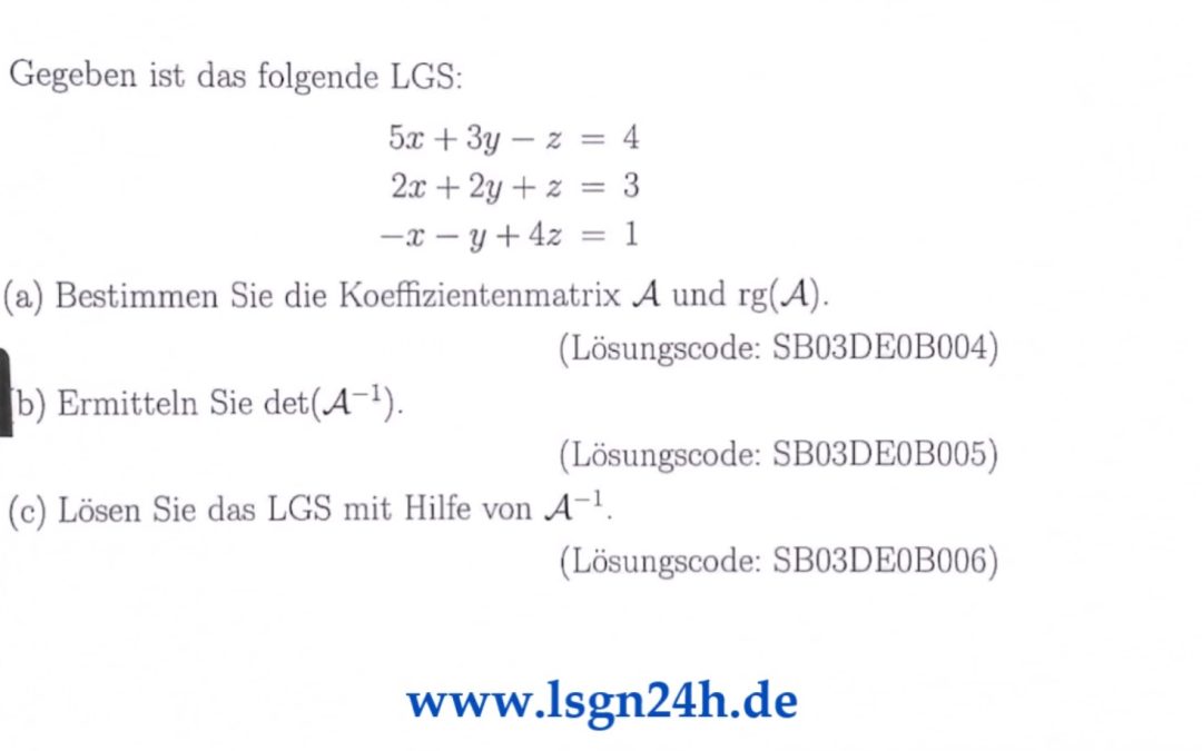 Welchen Rang besitzt die Koeffizientenmatrix?