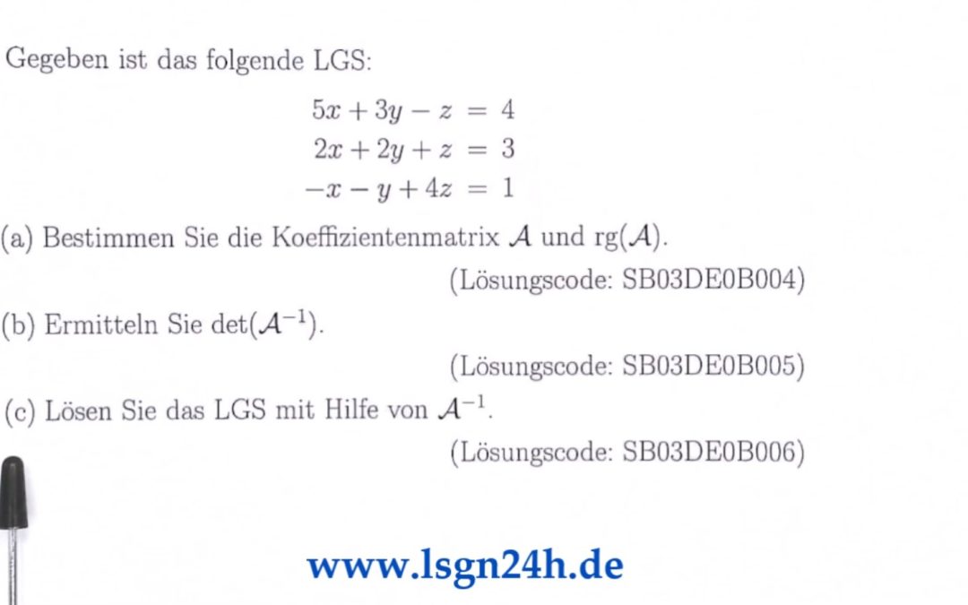 Wie wird das LGS mit der Inversen gelöst?