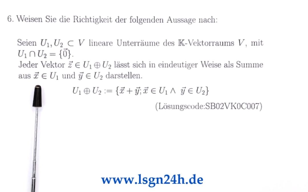 Ist die Zerlegung eindeutig?