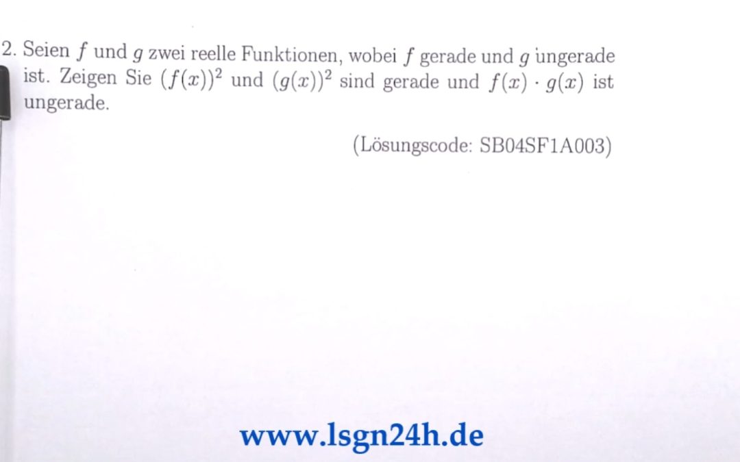 Ungerade oder gerade, was ist hier die Symmetrie?