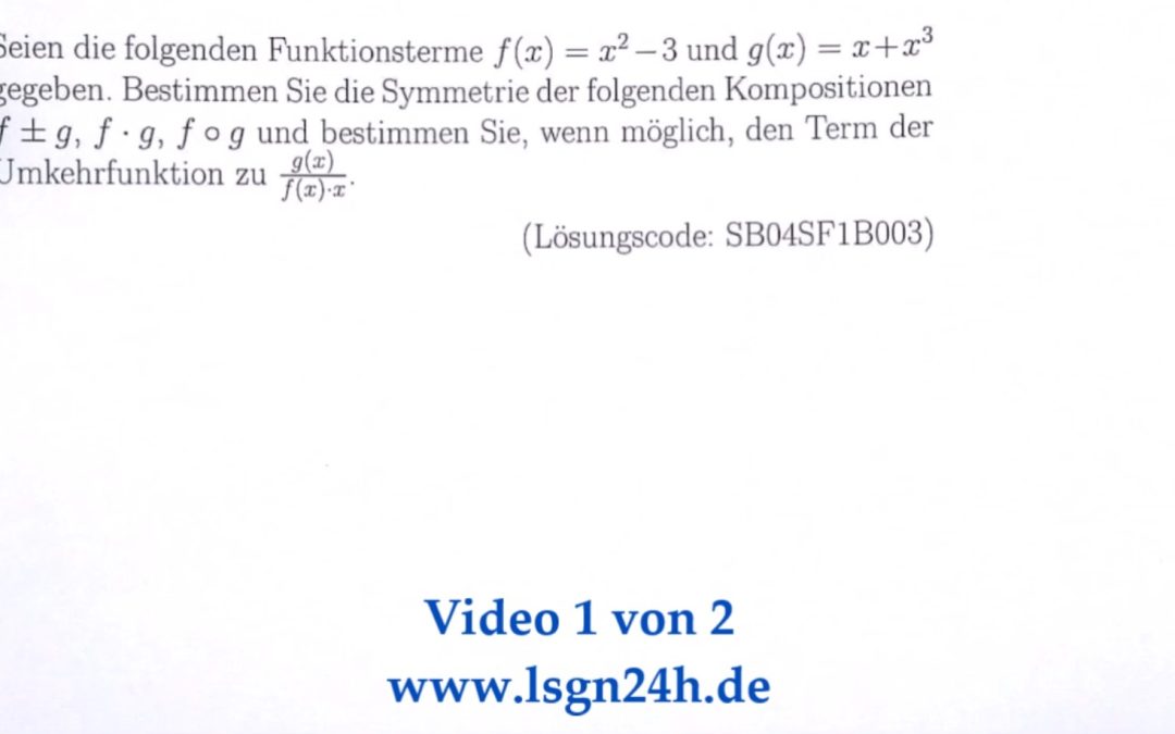 Welche Symmetrie besitzen die Kombinationen von Funktionen? (1 von 2)