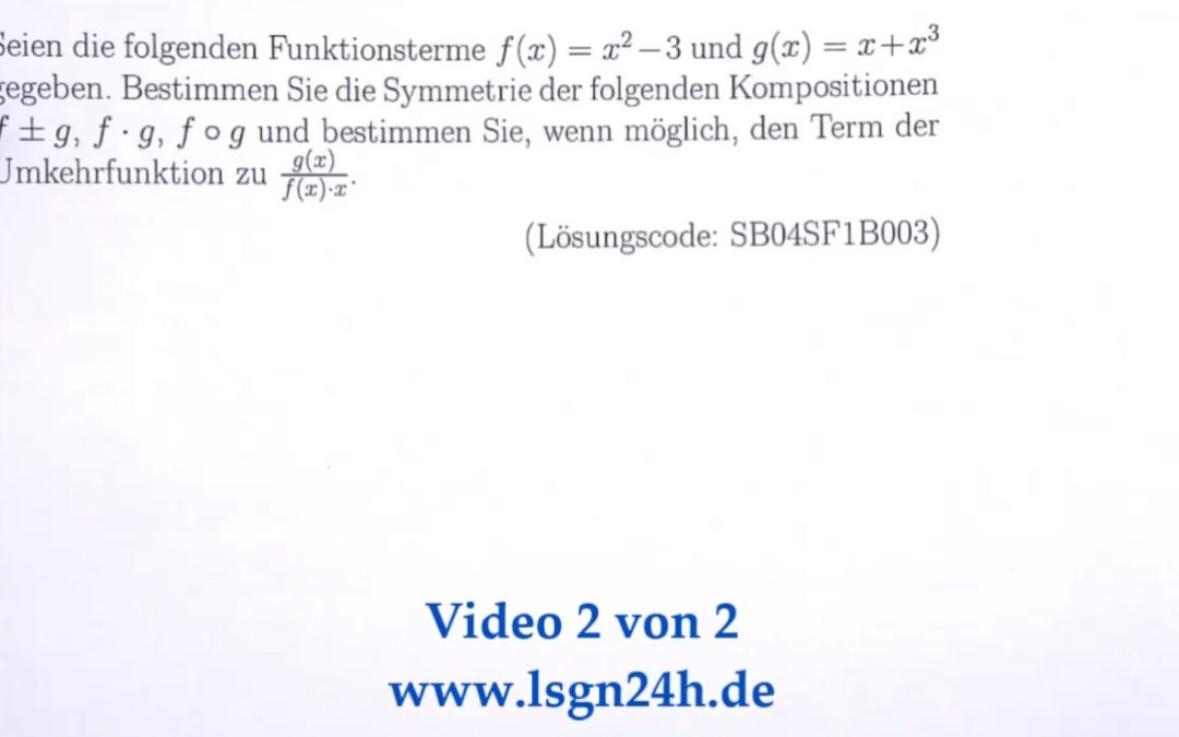 Welche Umkehrfunktion besitzt die Kombination von Funktionen? (2 von 2)