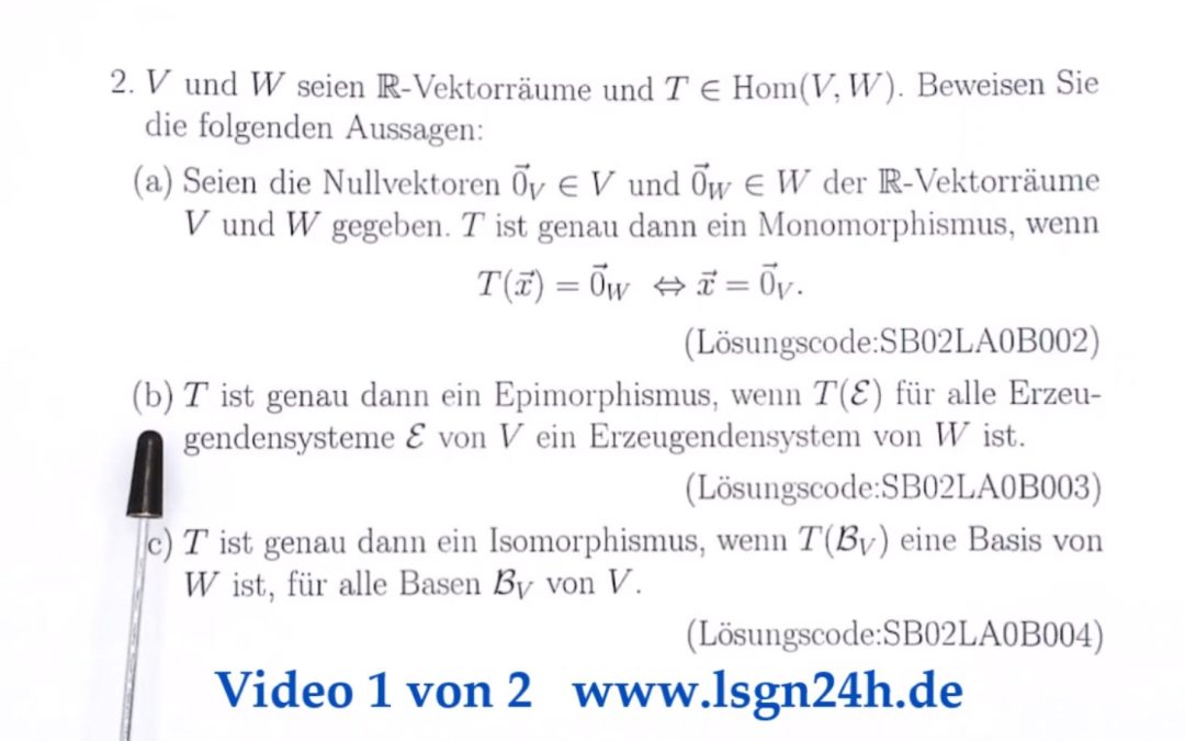 Stammt der Epimorphismus von Erzeugendensystemen? (1 von 2)