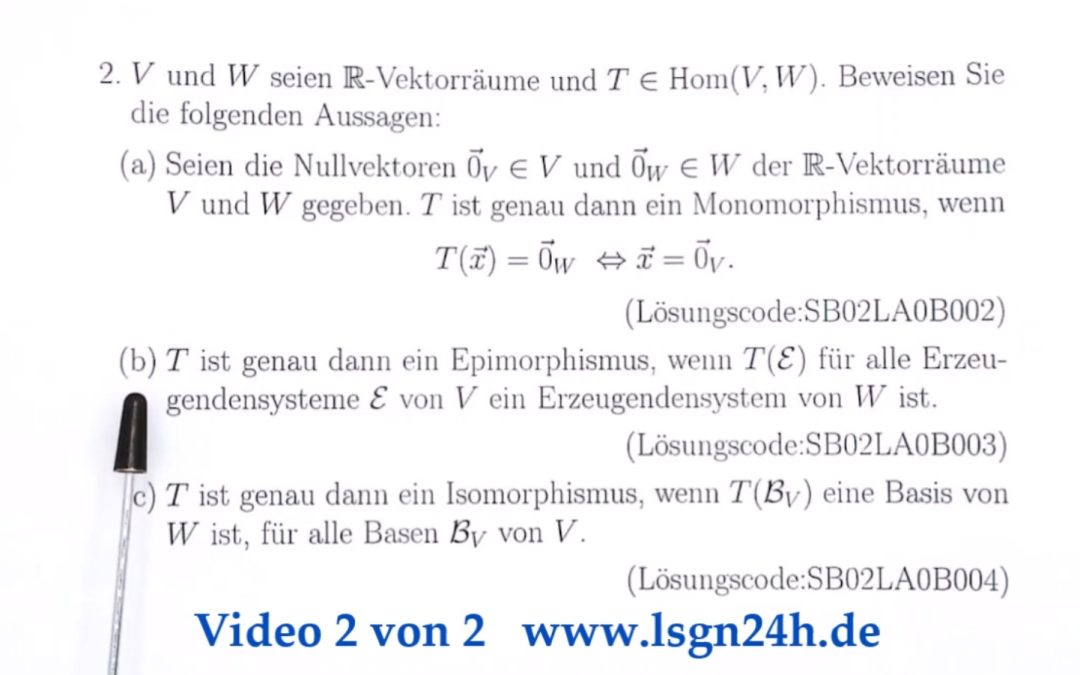 Stammen die  Erzeugendensysteme vom Epimorphismus? (2 von 2)
