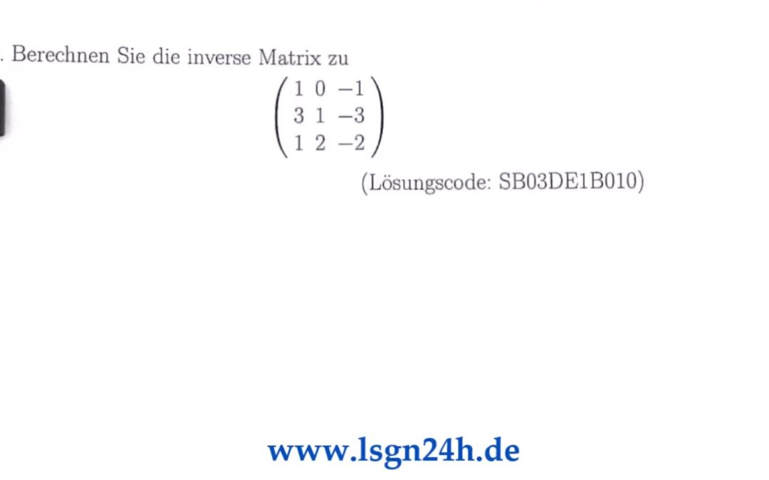 Wie berechnet sich bei dieser Matrix deren Inverse?