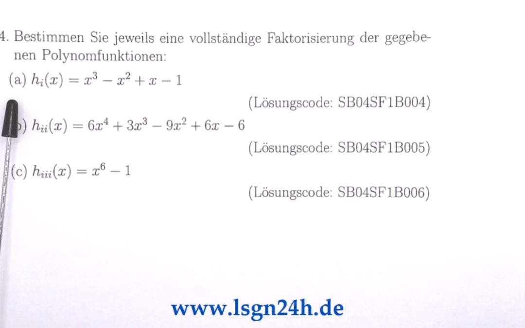 Wie lautet die Faktorisierung dieses Polynoms?