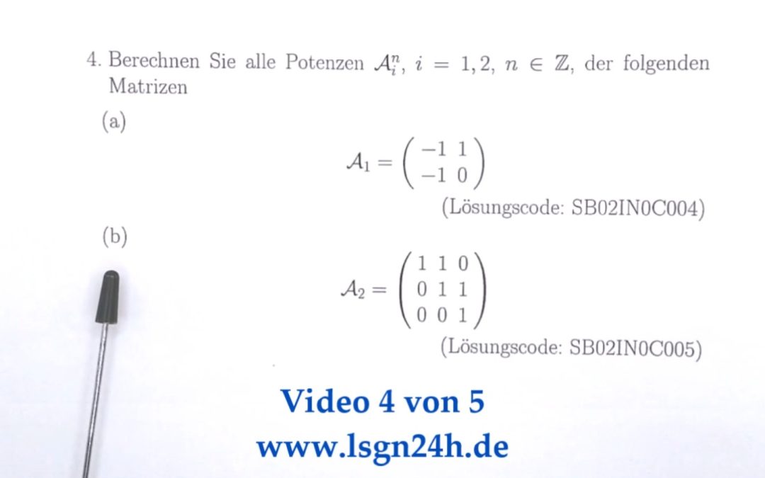 Wie lassen sich die Potenzen dieser $3\times 3$-Matrix darstellen? (4 von 5)