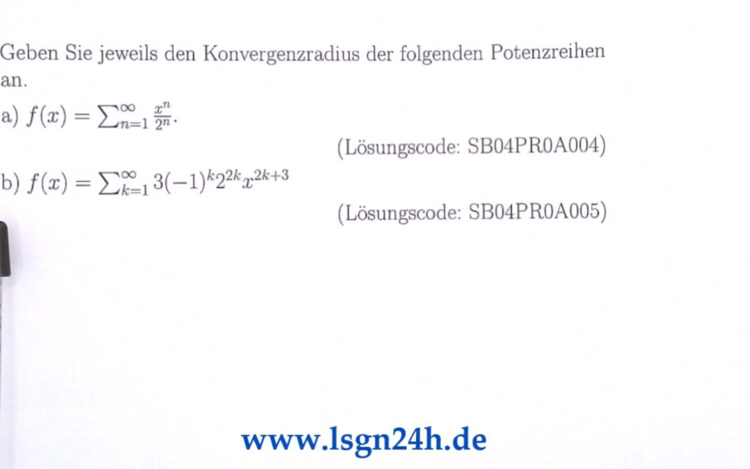 Welchen Konvergenzradius besitzt die Potenzreihe bei $x^{2k+3}$ im Summanden?