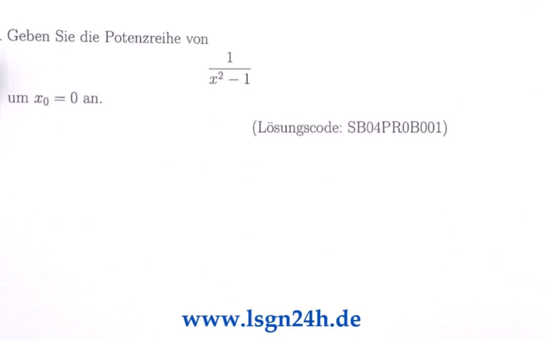 Wie lautet die Potenzreihe zu dieser einfachen, gebrochenrationalen Funktion?