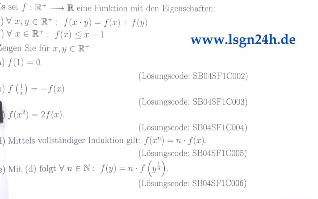 Gilt für die unbekannte Funktion $-f(x)=f\left(\frac{1}{x}\right)$?