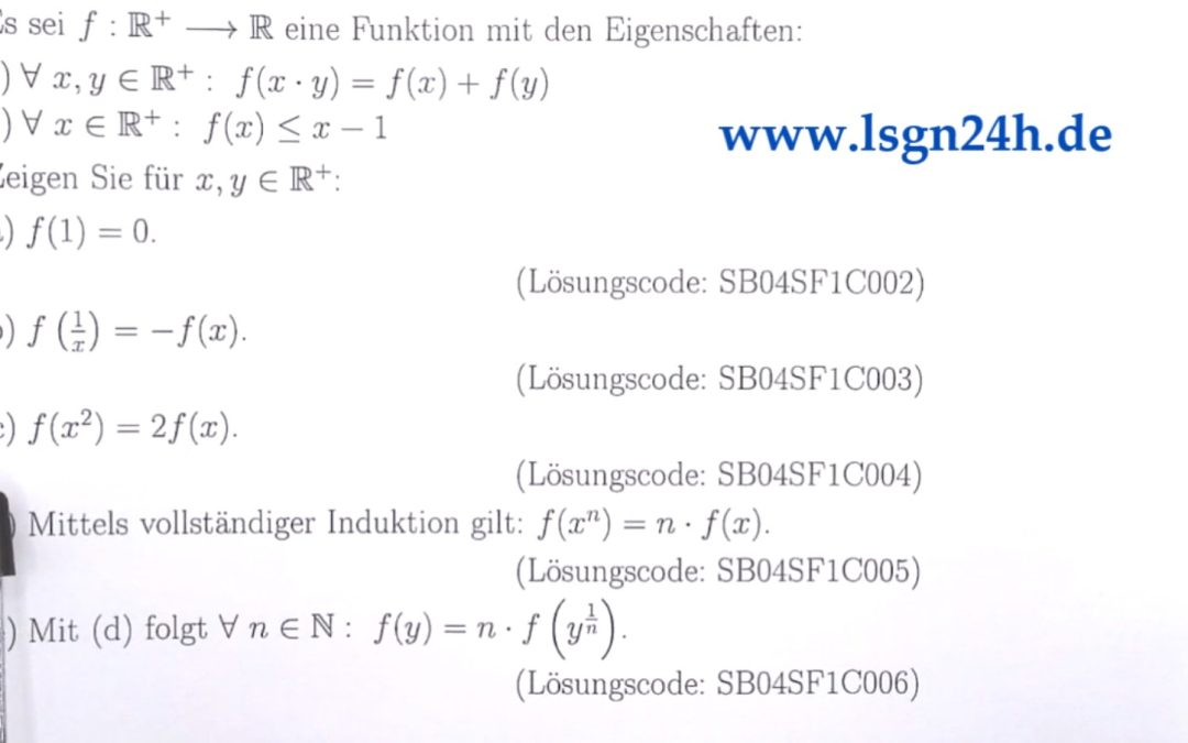Gilt für die unbekannte Funktion $f(x^2)=2\cdot f(x)$?
