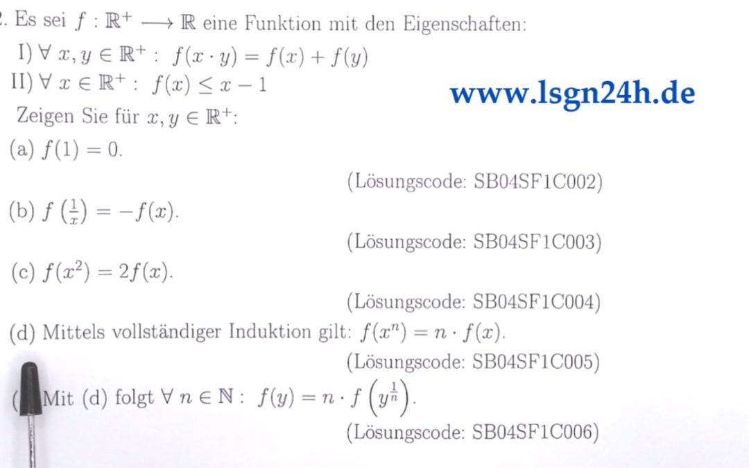 Gilt für die unbekannte Funktion $f(x^n)=n\cdot f(x)$? $(n\in\mathbb{N})$
