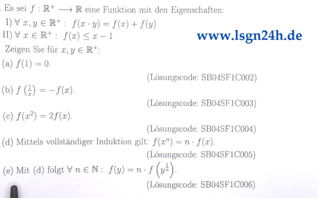 Gilt für die unbekannte Funktion $f(y)=n\cdot f(y^{\frac{1}{n}})$? $(n\in\mathbb{N})$