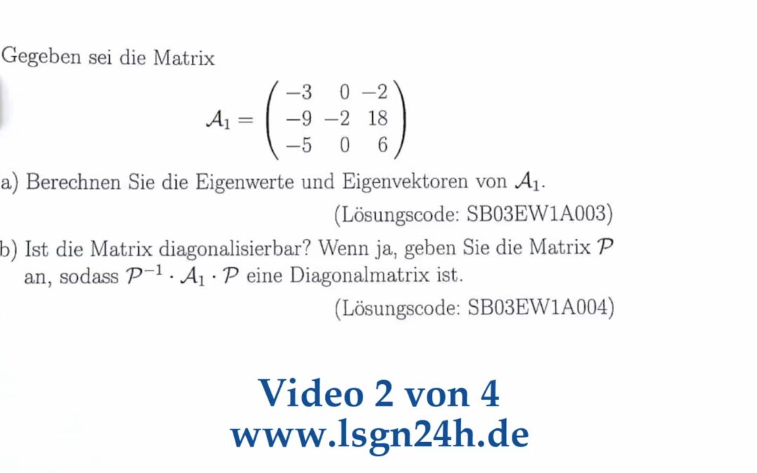 Wie lauten die EV zum EW $\lambda_1$ der Matrix $\mathcal{A}_1$? $\qquad$ (2 von 4)