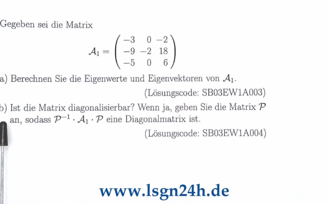 Ist die Matrix $\mathcal{A}_1$ diagonalisierbar?