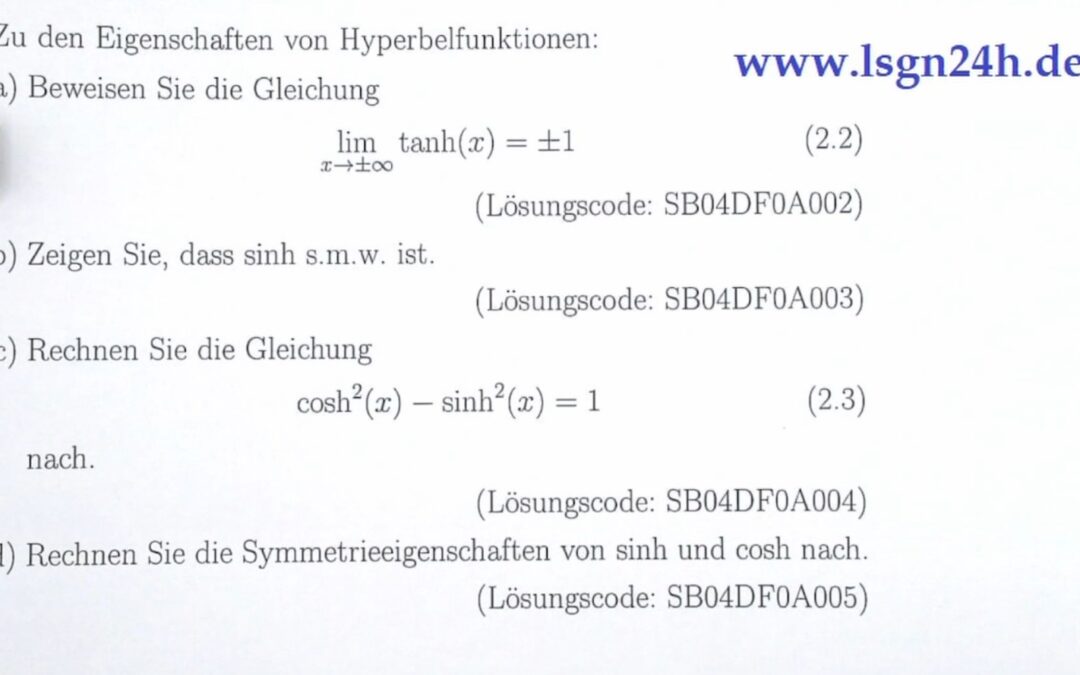 Wie beweist man die Grenzwerte zum $\tanh$?
