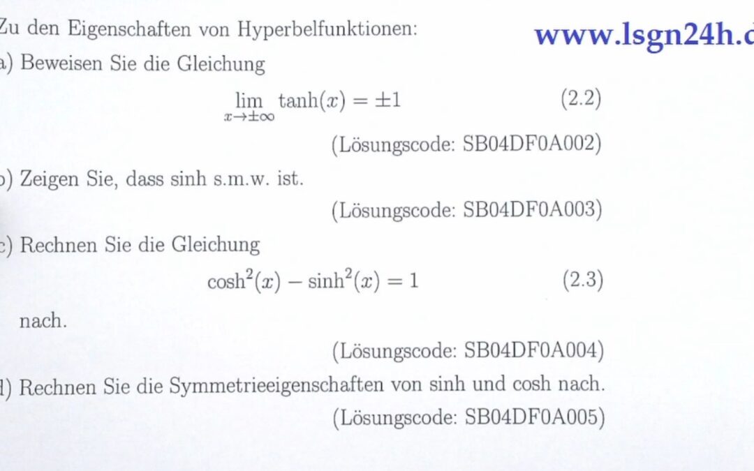 Wieso ist $\sinh$ s.m.w?