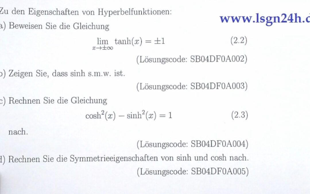 Woher kommen die Symmetrieeigenschaften von $\sinh$ und $\cosh$?