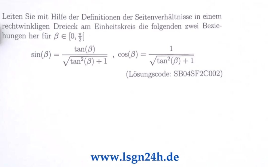 Warum hängen $\sin$ und $\cos$ so von $\tan$ ab?