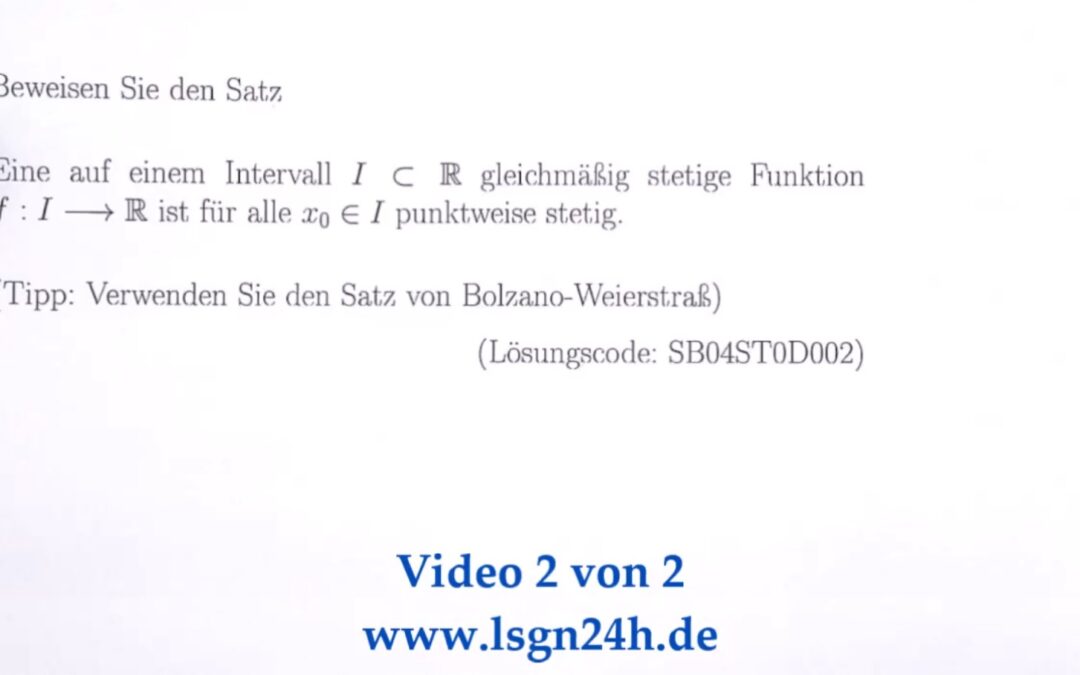 Wie hängen gleichmäßige und punktweise Stetigkeit auf einem Intervall zusammen? (2 von 2)