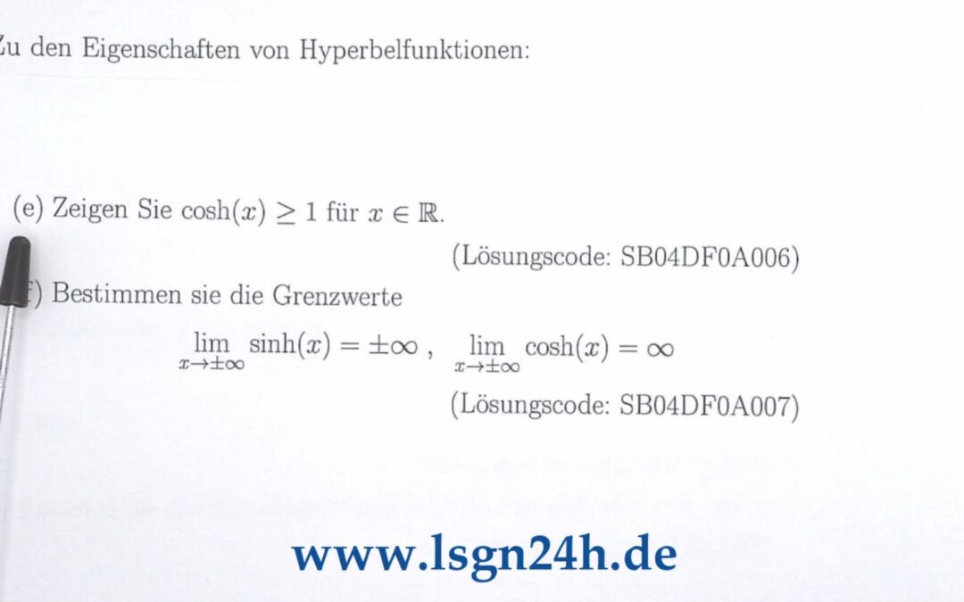 Warum ist $\cosh$ größer gleich $1$?
