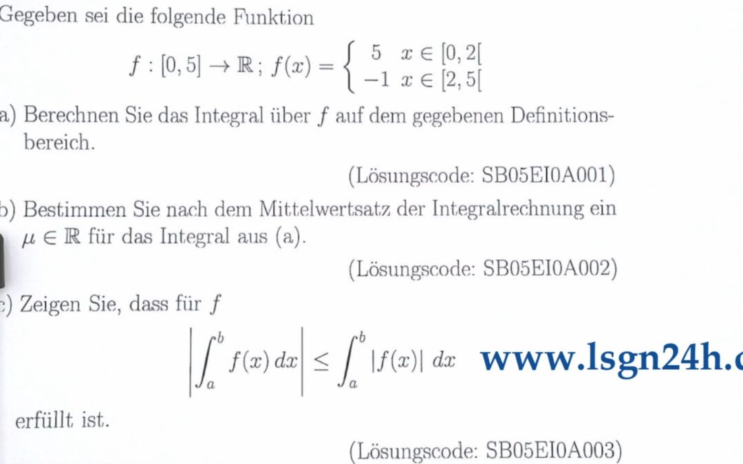 Welchen Zahlenwert besitzt der Mittelwert $\mu$ bei diesem Integral?