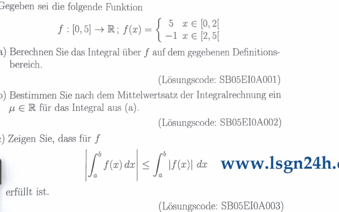 Wie berechnet sich die Integralungleichung beim Integral der Treppenfunktion?