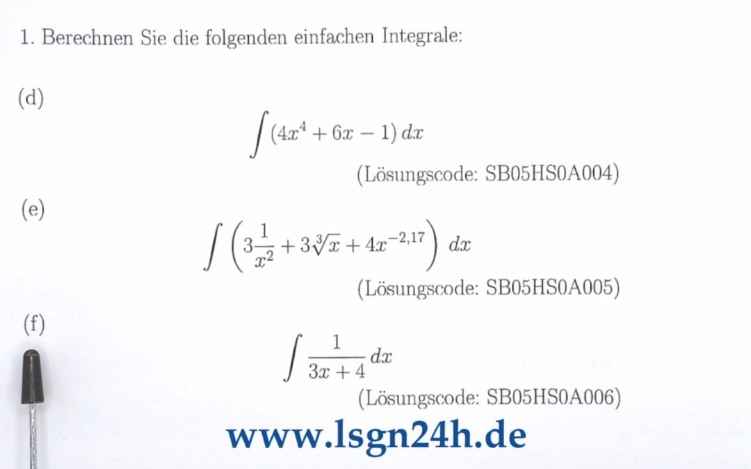 Welche „Integration by Sight“ Regel fasst bei diesem Integral?
