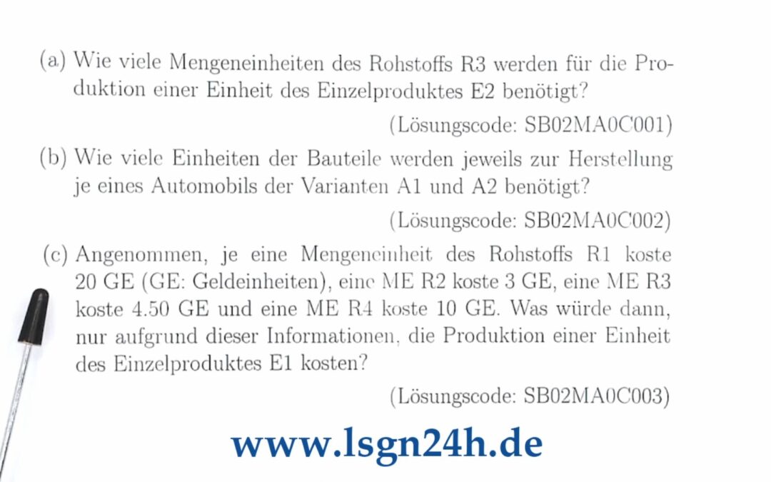 Wie viele Geldeinheiten kostet eine ME des Einzelproduktes E1?